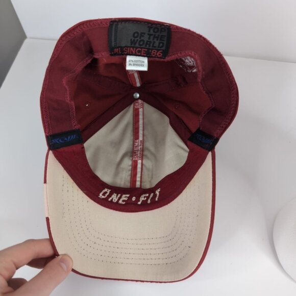 Oklahoma Sooners Football Retro Collegiate Vintage Style Distressed Hat Cap - Picture 5 of 7